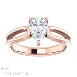 Pear Shaped Forever One Moissanite Engagement Ring #GTJ999-pear-fb-r 1 Pear Shaped Forever Brilliant Moissanite Engagement Ring #GTJ999-pear-fb-r