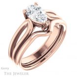 Pear Shaped Forever One Moissanite Engagement Ring #GTJ999-pear-fb-r 6 Pear Shaped Forever Brilliant Moissanite Engagement Ring #GTJ999-pear-fb-r