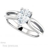 Pear Shaped Forever One Moissanite Engagement Ring #GTJ999-pear-fb-w 5 Pear Shaped Forever Brilliant Moissanite Engagement Ring #GTJ999-pear-fb-w