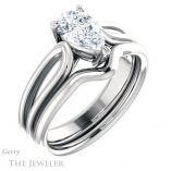 Pear Shaped Forever One Moissanite Engagement Ring #GTJ999-pear-fb-w 6 Pear Shaped Forever Brilliant Moissanite Engagement Ring #GTJ999-pear-fb-w