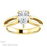 Pear Shaped Forever One Moissanite Engagement Ring #GTJ999-pear-fb-y 1 Pear Shaped Forever Brilliant Moissanite Engagement Ring #GTJ999-pear-fb-y