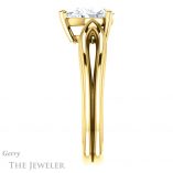 Pear Shaped Forever One Moissanite Engagement Ring #GTJ999-pear-fb-y 3 Pear Shaped Forever Brilliant Moissanite Engagement Ring #GTJ999-pear-fb-y