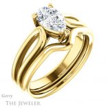 Pear Shaped Forever One Moissanite Engagement Ring #GTJ999-pear-fb-y 6 Pear Shaped Forever Brilliant Moissanite Engagement Ring #GTJ999-pear-fb-y