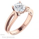 Round Cut Forever One Moissanite Engagement Ring #GTJ999-round-fo-r