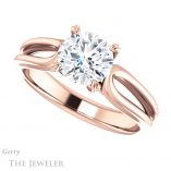 Round Cut Forever One Moissanite Engagement Ring #GTJ999-round-fo-r