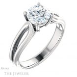 Round Cut Forever One Moissanite Engagement Ring #GTJ999-round-fo-w 4 Round Cut Forever One Moissanite Engagement Ring #GTJ999-round-fo-w