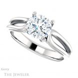 Round Cut Forever One Moissanite Engagement Ring #GTJ999-round-fo-w 5 Round Cut Forever One Moissanite Engagement Ring #GTJ999-round-fo-w