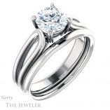 Round Cut Forever One Moissanite Engagement Ring #GTJ999-round-fo-w 6 Round Cut Forever One Moissanite Engagement Ring #GTJ999-round-fo-w