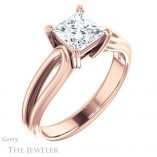 Princess Cut Forever One Moissanite Engagement Ring #GTJ999-square-fo-r