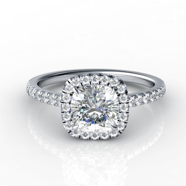 Cushion Cut Halo Engagement Ring - GTJ3602-w-4