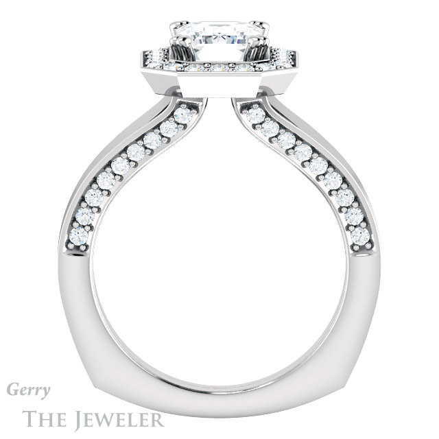 2 Carat Emerald Cut Ring Setting in 14k White Gold #GTJ4000-2-00ct-emerald-w | Gerry The Jeweler 2 Carat Emerald Cut Ring Setting in 14k White Gold #GTJ4000-2-00ct-emerald-w