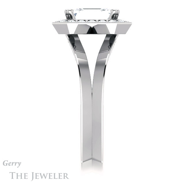 2 Carat Emerald Cut Ring Setting in 14k White Gold #GTJ4000-2-00ct-emerald-w | Gerry The Jeweler 2 Carat Emerald Cut Ring Setting in 14k White Gold #GTJ4000-2-00ct-emerald-w