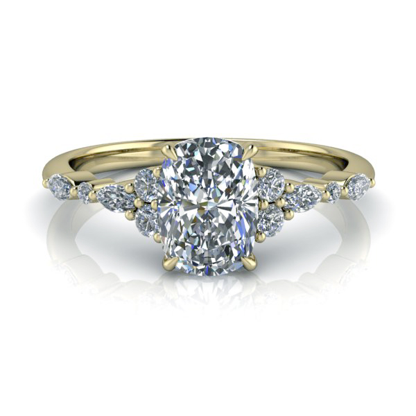 Elongated Cushion Cut Moissanite Ring #GTJ3953-cushion-fo-18y | Gerry The Jeweler Elongated Cushion Cut Moissanite Ring #GTJ3953-cushion-fo-18y