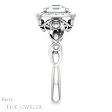 14k White Gold Asscher Cut Forever One Engagement Ring Setting #GTJ1000-asscher-fo-w 3 14k White Gold Asscher Cut Forever One Engagement Ring Setting #GTJ1000-asscher-fo-w
