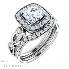 14k White Gold Asscher Cut Forever One Engagement Ring Setting #GTJ1000-asscher-fo-w 6 14k White Gold Asscher Cut Forever One Engagement Ring Setting #GTJ1000-asscher-fo-w
