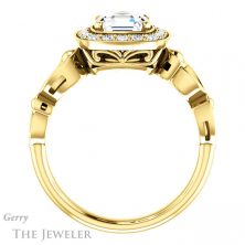 14k Yellow Gold Asscher Cut Forever One Engagement Ring Setting #GTJ1000-asscher-fo-y 2 14k Yellow Gold Asscher Cut Forever One Engagement Ring Setting #GTJ1000-asscher-fo-y
