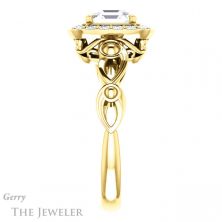 14k Yellow Gold Asscher Cut Forever One Engagement Ring Setting #GTJ1000-asscher-fo-y 3 14k Yellow Gold Asscher Cut Forever One Engagement Ring Setting #GTJ1000-asscher-fo-y