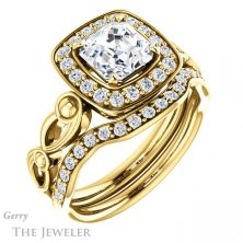 14k Yellow Gold Asscher Cut Forever One Engagement Ring Setting #GTJ1000-asscher-fo-y 6 14k Yellow Gold Asscher Cut Forever One Engagement Ring Setting #GTJ1000-asscher-fo-y