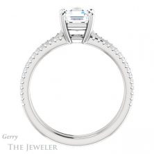 14k White Gold Asscher Cut Forever One Engagement Ring Setting #GTJ1004-asscher-fo-w 2 14k White Gold Asscher Cut Forever One Engagement Ring Setting #GTJ1004-asscher-fo-w