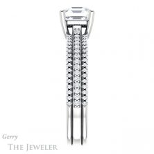 14k White Gold Asscher Cut Forever One Engagement Ring Setting #GTJ1004-asscher-fo-w 3 14k White Gold Asscher Cut Forever One Engagement Ring Setting #GTJ1004-asscher-fo-w