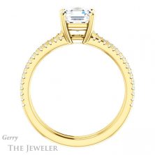14k Yellow Gold Asscher Cut Forever One Engagement Ring Setting #GTJ1004-asscher-fo-y 2 14k Yellow Gold Asscher Cut Forever One Engagement Ring Setting #GTJ1004-asscher-fo-y