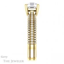 14k Yellow Gold Asscher Cut Forever One Engagement Ring Setting #GTJ1004-asscher-fo-y 3 14k Yellow Gold Asscher Cut Forever One Engagement Ring Setting #GTJ1004-asscher-fo-y