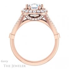 14k Rose Gold Asscher Cut Forever One Engagement Ring Setting #GTJ1006-asscher-fo-r 2 14k Rose Gold Asscher Cut Forever One Engagement Ring Setting #GTJ1006-asscher-fo-r