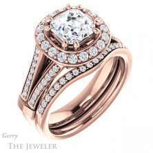 14k Rose Gold Asscher Cut Forever One Engagement Ring Setting #GTJ1006-asscher-fo-r 6 14k Rose Gold Asscher Cut Forever One Engagement Ring Setting #GTJ1006-asscher-fo-r