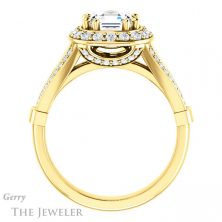 14k Yellow Gold Asscher Cut Forever One Engagement Ring Setting #GTJ1006-asscher-fo-y 2 14k Yellow Gold Asscher Cut Forever One Engagement Ring Setting #GTJ1006-asscher-fo-y