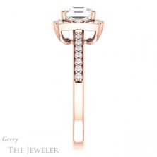 14k Rose Gold Asscher Cut Forever One Engagement Ring Setting #GTJ1009-asscher-fo-r