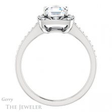 14k White Gold Asscher Cut Forever One Engagement Ring Setting #GTJ1009-asscher-fo-w 2 14k White Gold Asscher Cut Forever One Engagement Ring Setting #GTJ1009-asscher-fo-w