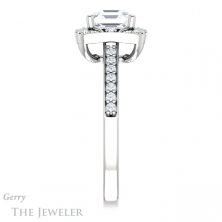 14k White Gold Asscher Cut Forever One Engagement Ring Setting #GTJ1009-asscher-fo-w 3 14k White Gold Asscher Cut Forever One Engagement Ring Setting #GTJ1009-asscher-fo-w