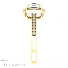 14k Yellow Gold Asscher Cut Forever One Engagement Ring Setting #GTJ1009-asscher-fo-y