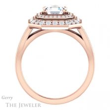 14k Rose Gold Asscher Cut Forever One Engagement Ring Setting #GTJ1010-asscher-fo-r 2 14k Rose Gold Asscher Cut Forever One Engagement Ring Setting #GTJ1010-asscher-fo-r