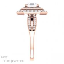 14k Rose Gold Asscher Cut Forever One Engagement Ring Setting #GTJ1010-asscher-fo-r 3 14k Rose Gold Asscher Cut Forever One Engagement Ring Setting #GTJ1010-asscher-fo-r