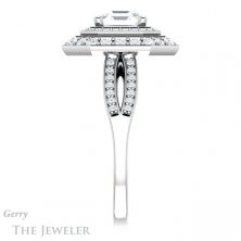 14k White Gold Asscher Cut Forever One Engagement Ring Setting #GTJ1010-asscher-fo-w 3 14k White Gold Asscher Cut Forever One Engagement Ring Setting #GTJ1010-asscher-fo-w
