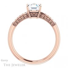 14k Rose Gold Asscher Cut Forever One Engagement Ring Setting #GTJ1011-asscher-fo-r 2 14k Rose Gold Asscher Cut Forever One Engagement Ring Setting #GTJ1011-asscher-fo-r