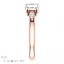 14k Rose Gold Asscher Cut Forever One Engagement Ring Setting #GTJ1011-asscher-fo-r 3 14k Rose Gold Asscher Cut Forever One Engagement Ring Setting #GTJ1011-asscher-fo-r
