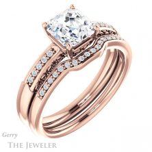 14k Rose Gold Asscher Cut Forever One Engagement Ring Setting #GTJ1011-asscher-fo-r 6 14k Rose Gold Asscher Cut Forever One Engagement Ring Setting #GTJ1011-asscher-fo-r