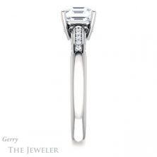 14k White Gold Asscher Cut Forever One Engagement Ring Setting #GTJ1011-asscher-fo-w