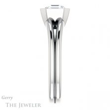 14k White Gold Asscher Cut Forever One Engagement Ring Setting #GTJ1014-asscher-fo-w