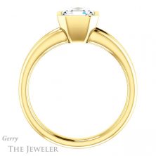 14k Yellow Gold Asscher Cut Forever One Engagement Ring Setting #GTJ1014-asscher-fo-y 2 14k Yellow Gold Asscher Cut Forever One Engagement Ring Setting #GTJ1014-asscher-fo-y