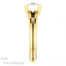 14k Yellow Gold Asscher Cut Forever One Engagement Ring Setting #GTJ1014-asscher-fo-y 3 14k Yellow Gold Asscher Cut Forever One Engagement Ring Setting #GTJ1014-asscher-fo-y
