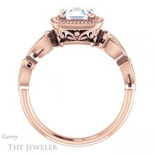 14k Rose Gold Asscher Cut Forever One Engagement Ring Setting #GTJ1015-asscher-fo-r 2 14k Rose Gold Asscher Cut Forever One Engagement Ring Setting #GTJ1015-asscher-fo-r
