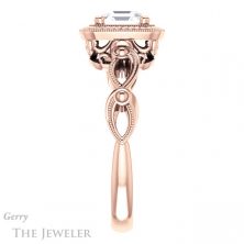 14k Rose Gold Asscher Cut Forever One Engagement Ring Setting #GTJ1015-asscher-fo-r 3 14k Rose Gold Asscher Cut Forever One Engagement Ring Setting #GTJ1015-asscher-fo-r