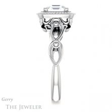 14k White Gold Asscher Cut Forever One Engagement Ring Setting #GTJ1015-asscher-fo-w 3 14k White Gold Asscher Cut Forever One Engagement Ring Setting #GTJ1015-asscher-fo-w