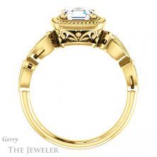 14k Yellow Gold Asscher Cut Forever One Engagement Ring Setting #GTJ1015-asscher-fo-y 2 14k Yellow Gold Asscher Cut Forever One Engagement Ring Setting #GTJ1015-asscher-fo-y