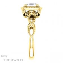 14k Yellow Gold Asscher Cut Forever One Engagement Ring Setting #GTJ1015-asscher-fo-y 3 14k Yellow Gold Asscher Cut Forever One Engagement Ring Setting #GTJ1015-asscher-fo-y