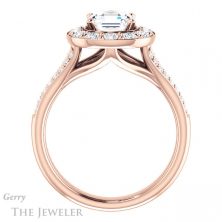 14k Rose Gold Asscher Cut Forever One Engagement Ring Setting #GTJ1016-asscher-fo-r