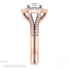 14k Rose Gold Asscher Cut Forever One Engagement Ring Setting #GTJ1016-asscher-fo-r